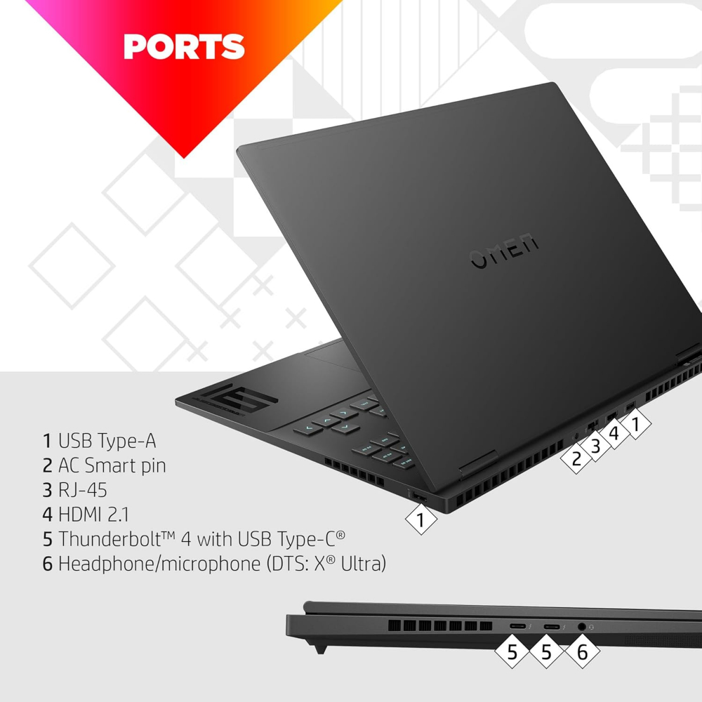 HP OMEN 16 16.1" FHD 165Hz Gaming Laptop (Intel 13th Gen Core i7-13700HX, 16GB DDR5 RAM, 1TB SSD, Geforce RTX 4060 8GB) Backlit Gaming Laptop, WiFi 6E, IST Cable, Win11
