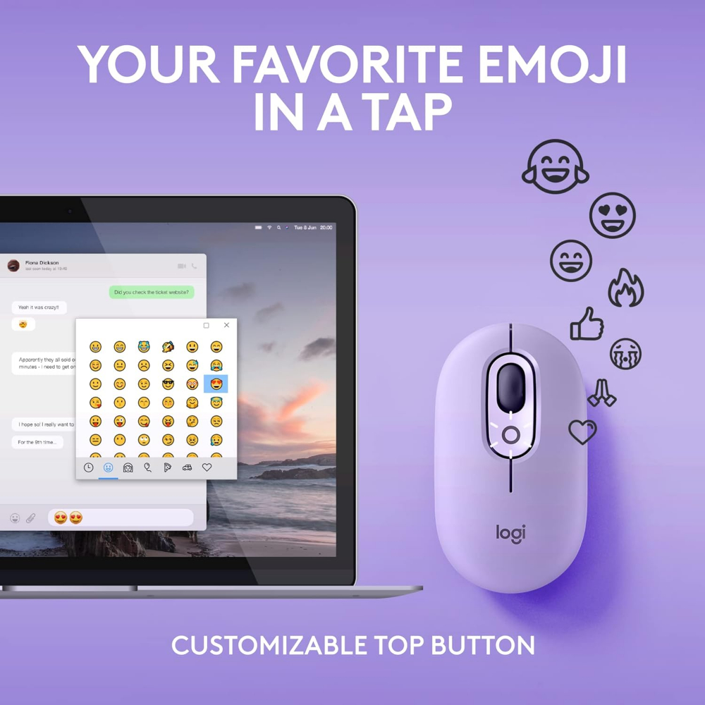 Logitech POP Mouse Lavender | Silent & Stylish