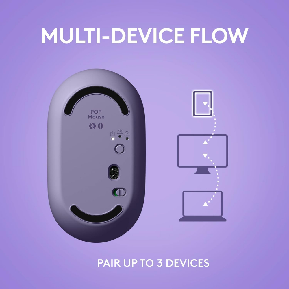 Logitech POP Mouse Lavender | Silent & Stylish