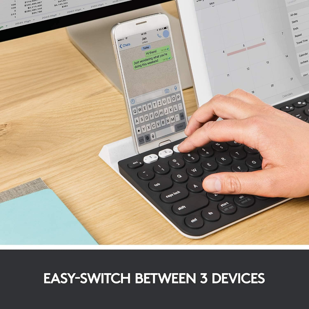Logitech K780 Multi-Device Wireless Keyboard for Computer, Phone and Tablet