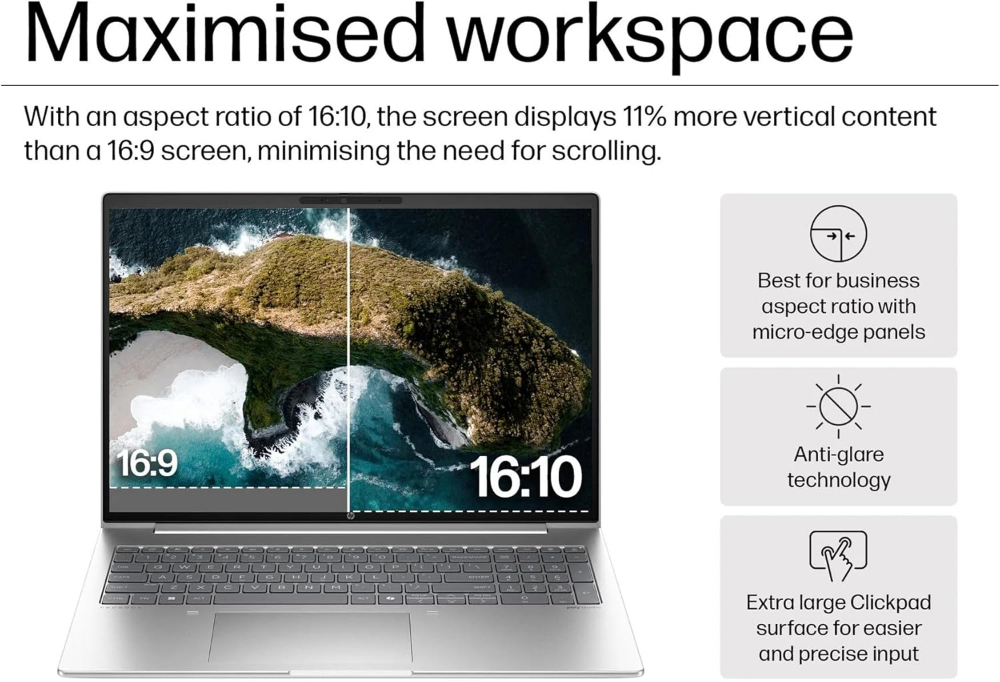 HP ProBook 460 G11 Laptop (Intel Core Ultra 7 155U 12-Core, 16GB DDR5 5600MHz RAM, 512GB SSD