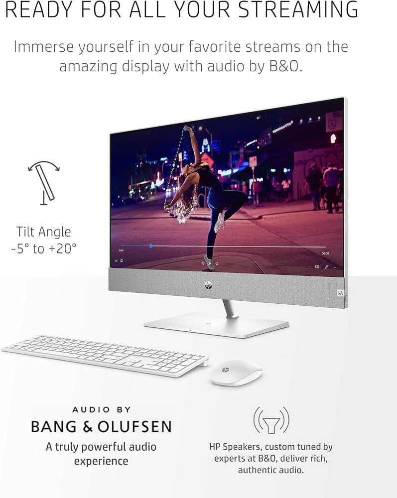 HP Pavilion 27 Business All-in-One Desktop, 27” FHD Screen, Intel Core i7-13700T, NVIDIA GeForce RTX 3050, 16GB RAM, 1TB SSD