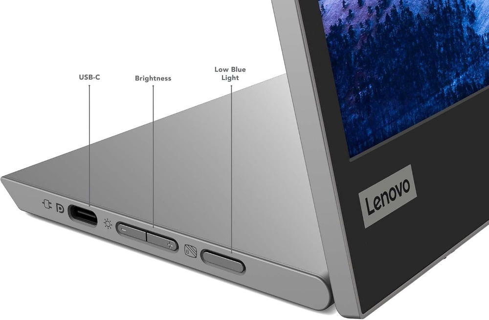 Lenovo L15 15.6" FHD USB-C Portable Monitor, Grey Color,  Connectivity: 2 USB-C 3.2 Gen 1