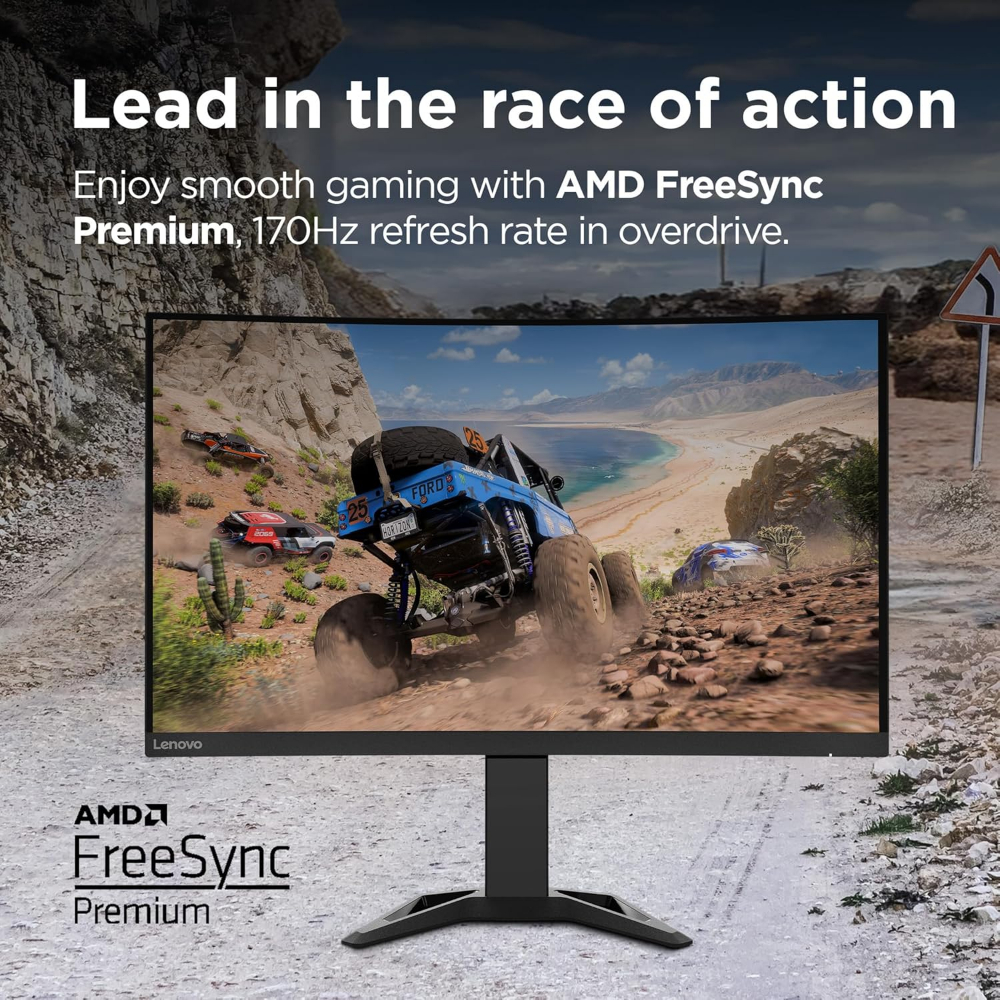 Lenovo G32qc-30 32 Inch Gaming Monitor | WQHD, 1440p, 165Hz, 0.5ms, HDMI, DP | AMD Freesync | PS, Xbox, PC screen