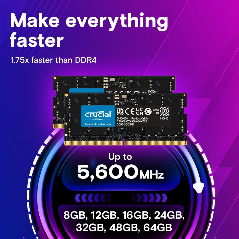 Crucial/Transcend/Lexar/Samsung/Kingston Laptop Ram 32GB|16gb|8GB|4GB