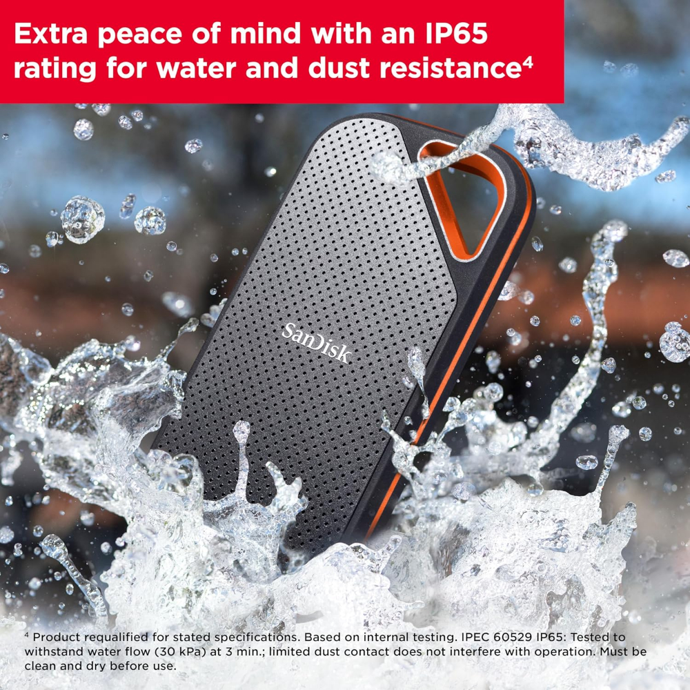 SANDISK E81 EXTREME PRO PORTABLE EXTERNAL SSD V2 2TB - Black