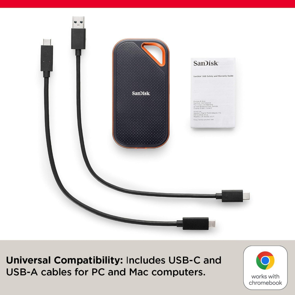 SANDISK E81 EXTREME PRO PORTABLE EXTERNAL SSD V2 4TB - Black