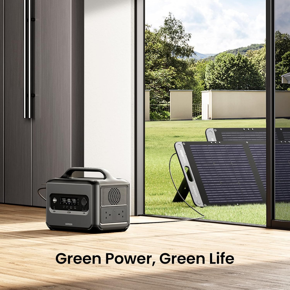 UGREEN Portable Power Station 1024Wh PowerRoam 1200 Solar Generator, LiFePO4 Battery, 1.5H Fast Charging, 1200W AC Outlets(2500W Peak) for Outdoor Camping/Home Backup/RVs (Solar Panel Optional)