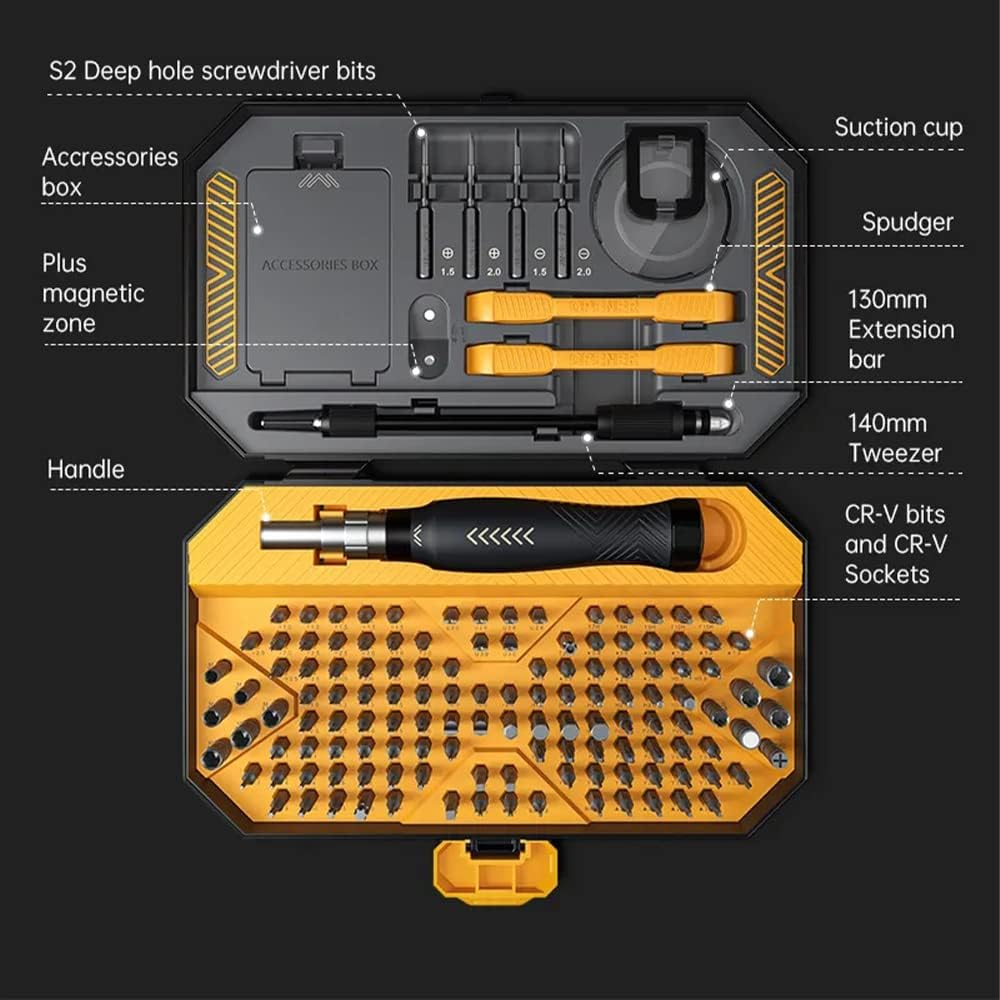 JM-8183 Precision Screwdriver Set, 145 in 1 Precise Magnetic Small Screwdriver Set for Repair Computer, PC, Cellphone, Game Console, Watch, Eyeglasses,Laptop, Xbox, PlayStation, Electronics, Toys