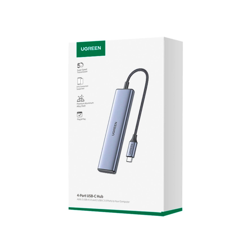 UGREEN USB C Hub, 4 Port USB C Splitter 5Gbps with 2 USB C and 2 USB A Data Port, Aluminium Type C to Multiple USB Adapter