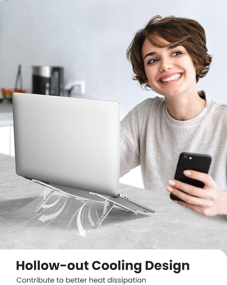 UGREEN Foldable Adjustable Laptop Stand  Portable Ergonomic Desk Holder