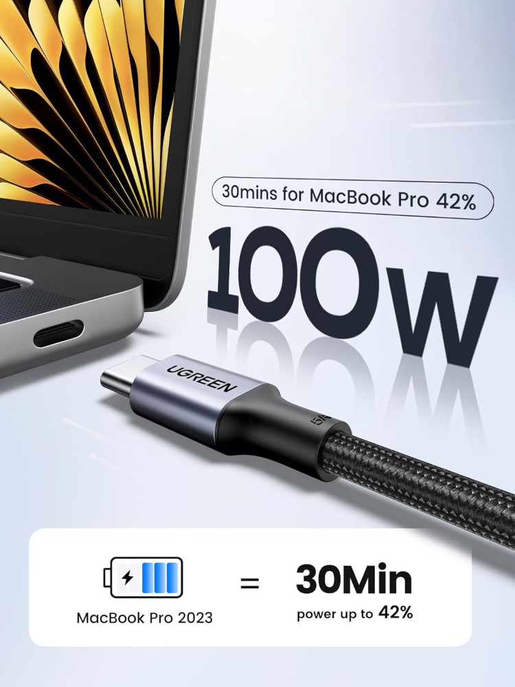 UGREEN USB C to USB C Cable, 100W Charging Cable 1M