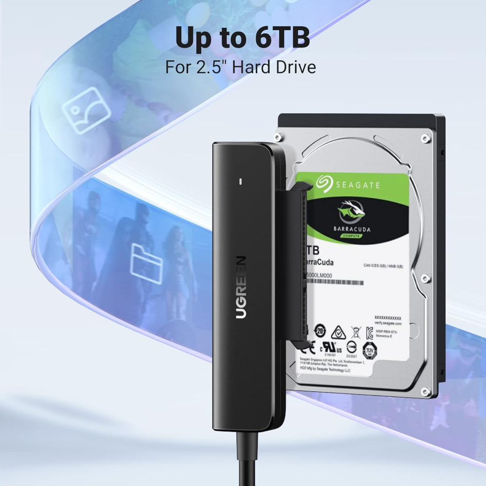 UGREEN SATA III to USB C Adapter Cable for 2.5" SSD and HDD Hard Drive Connector 5Gbps