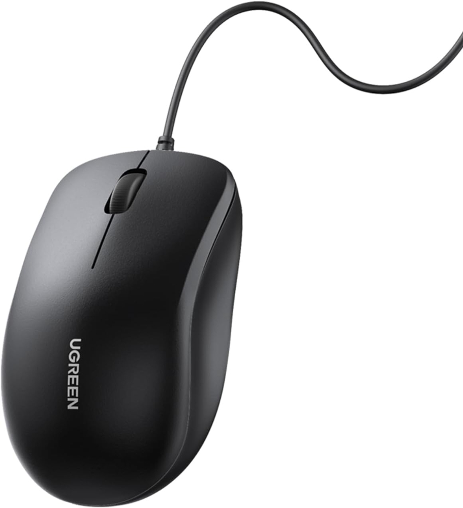 UGREEN Wired Mouse, USB Wired Computer Mouse with Ergonomic Design, 1200 DPI 1.5m Length Quiet Button Optical Corded Mice