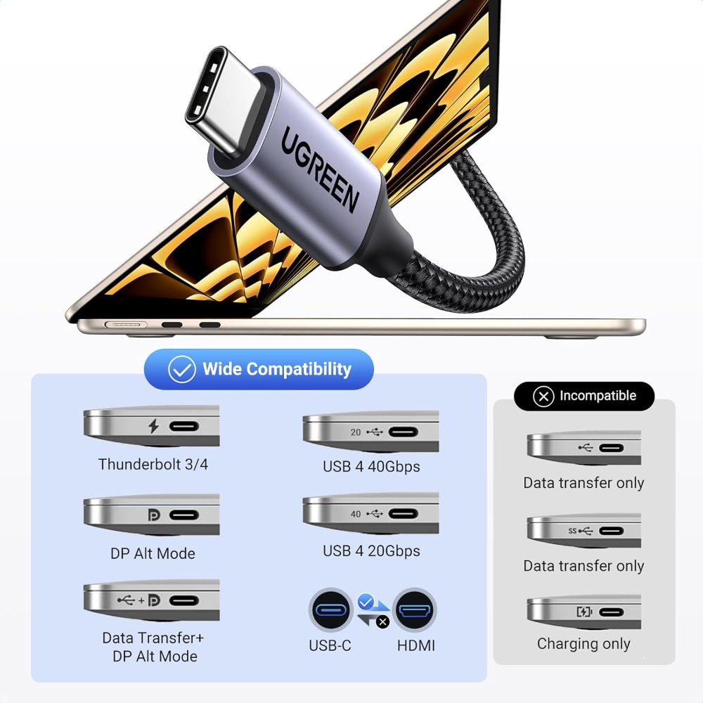 UGREEN USB C to HDMI Cable 4K@60Hz