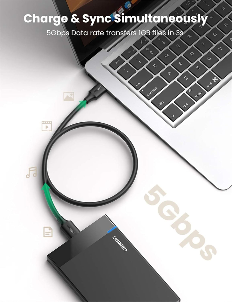 UGREEN Micro USB 3.0 Cable USB 3.0 Type A Male to Micro B Cord