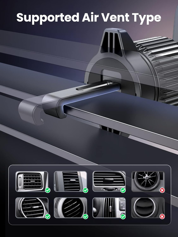 UGREEN Wireless Car Charger Stand Compatible with MagSafe Car Mount Charger, Qi 15W Air Vent Phone Holder Fast Charge
