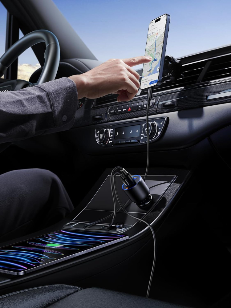 UGREEN Car Charger 130W USB C Fast Car Charge, 3-Port Cigarette Lighter USB Charger