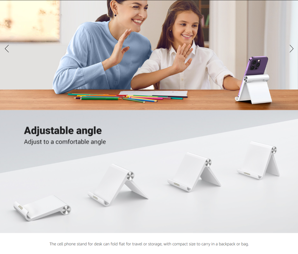 UGREEN Cell Phone Stand for Desk Phone Holder Foldable Portable Adjustable