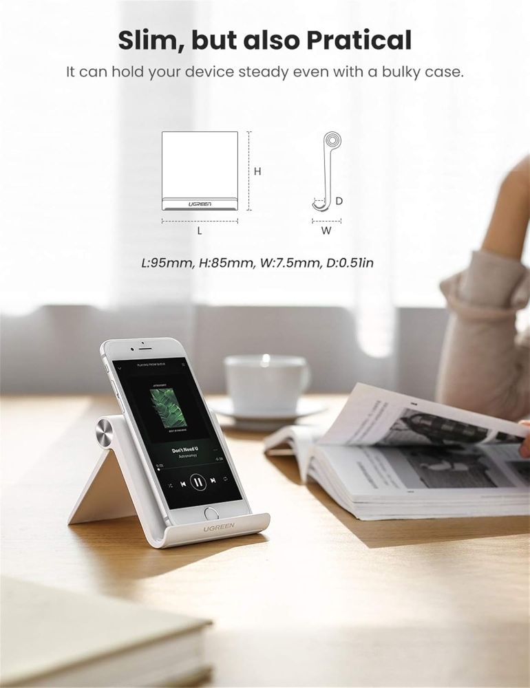 UGREEN Cell Phone Stand for Desk Phone Holder Foldable Portable Adjustable