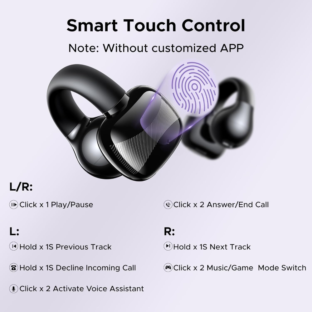 UGREEN HiTune S3 Open Ear Earbuds Bluetooth 5.4 Clip On Wireless Headphones