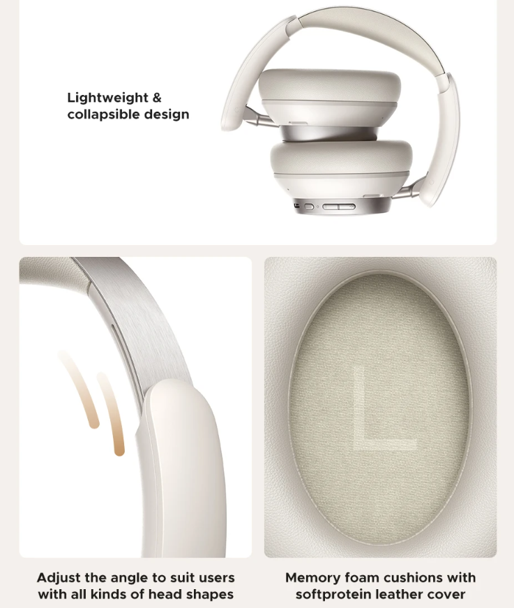 UGREEN Studio Pro Hybrid Active Noise Cancelling Headphones White