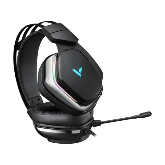 RAPOO VH710 Gaming Headset Virtual 7.1 Channel Customized Drive ENC Noise Reduction Microphone 50mm Unit RGB Light Wired Control - Black