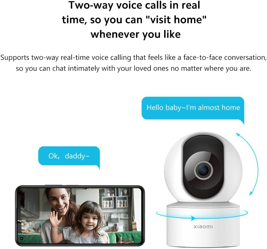 Xiaomi Mi Smart Camera C200 internal wifi camera 1080P, 360° intelligent human detection AI, tapertura F2.1, Two-way audio, Night vision, Google and Alexa