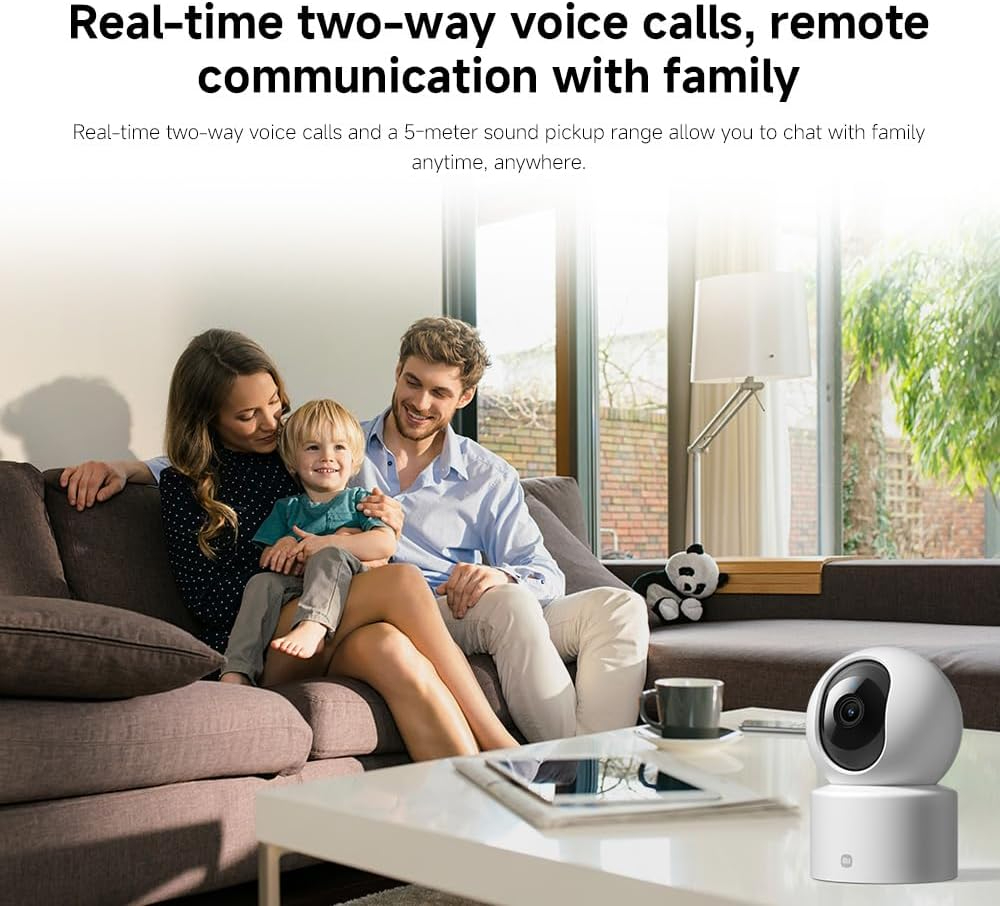 Xiaomi Smart Camera C301 – 2K Indoor Security Camera with AI Motion Detection, Night Vision, 360° Pan-Tilt, Two-Way Audio, Alexa & Google Compatible