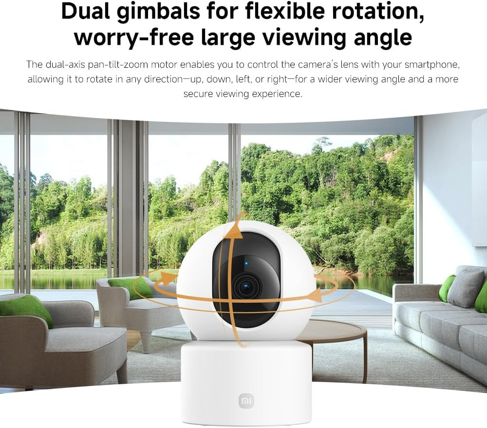 Xiaomi Smart Camera C301 – 2K Indoor Security Camera with AI Motion Detection, Night Vision, 360° Pan-Tilt, Two-Way Audio, Alexa & Google Compatible