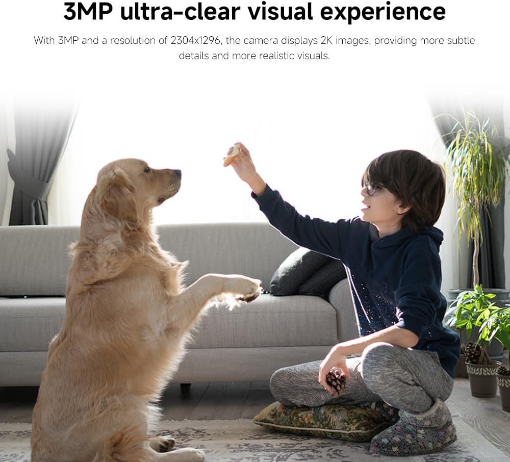Xiaomi Smart Camera C301 – 2K Indoor Security Camera with AI Motion Detection, Night Vision, 360° Pan-Tilt, Two-Way Audio, Alexa & Google Compatible