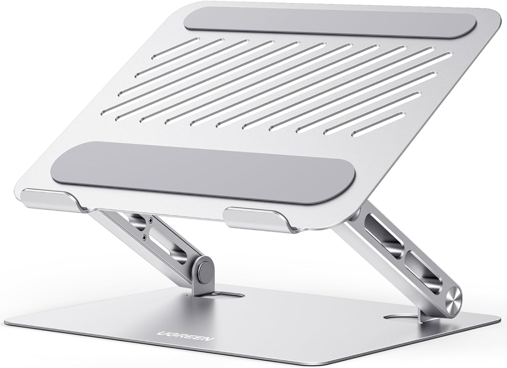 UGREEN  Full-Angle Hover Adjustable & Foldable Laptop Stand – Premium Ergonomic Aluminum Riser with Infinite Tilt for MacBook & Laptops up to 17 inch