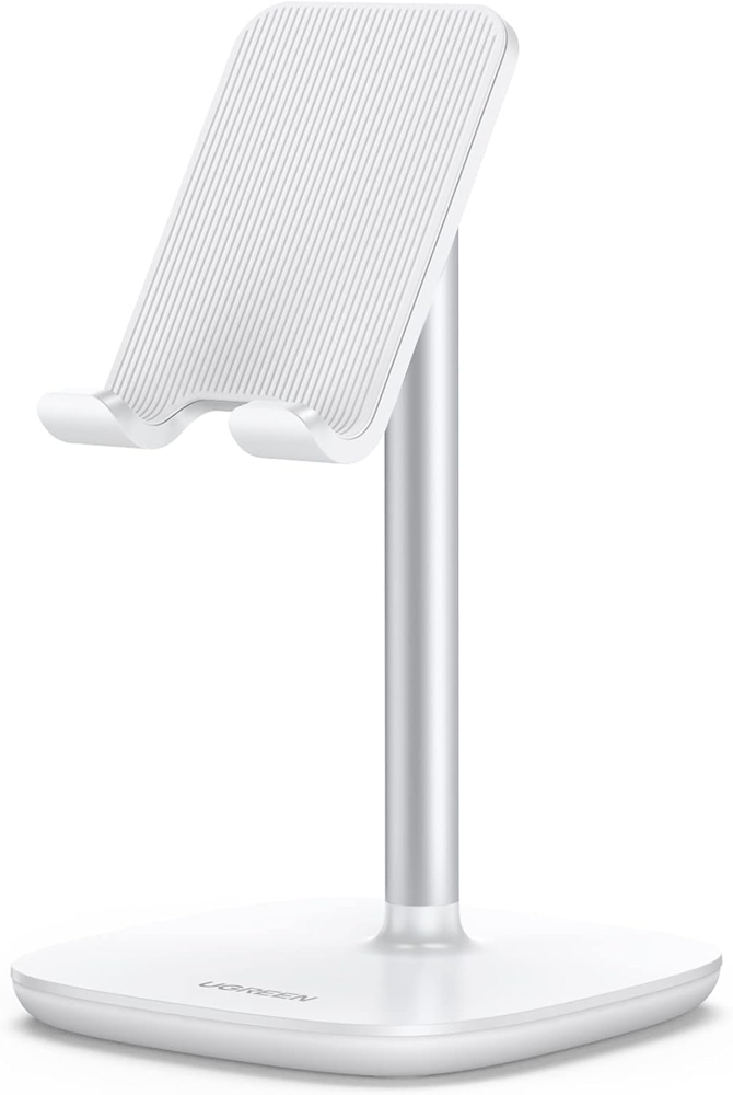 UGREEN  Adjustable Desk Cell Phone Stand – Aluminum Foldable Smartphone Holder with Angle Adjustment for Desk, Office & Bedside