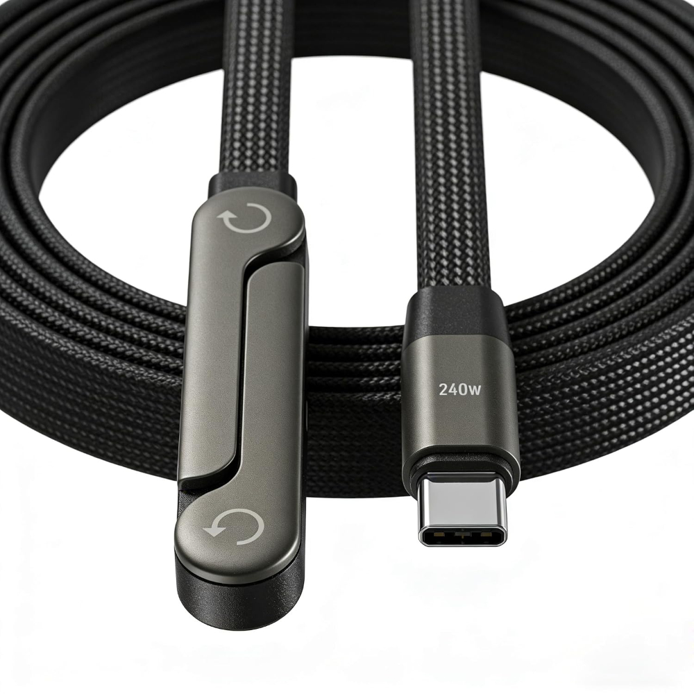 2-in-1 invisible charging cable+folding stand, 240W super fast charging Type-C cable