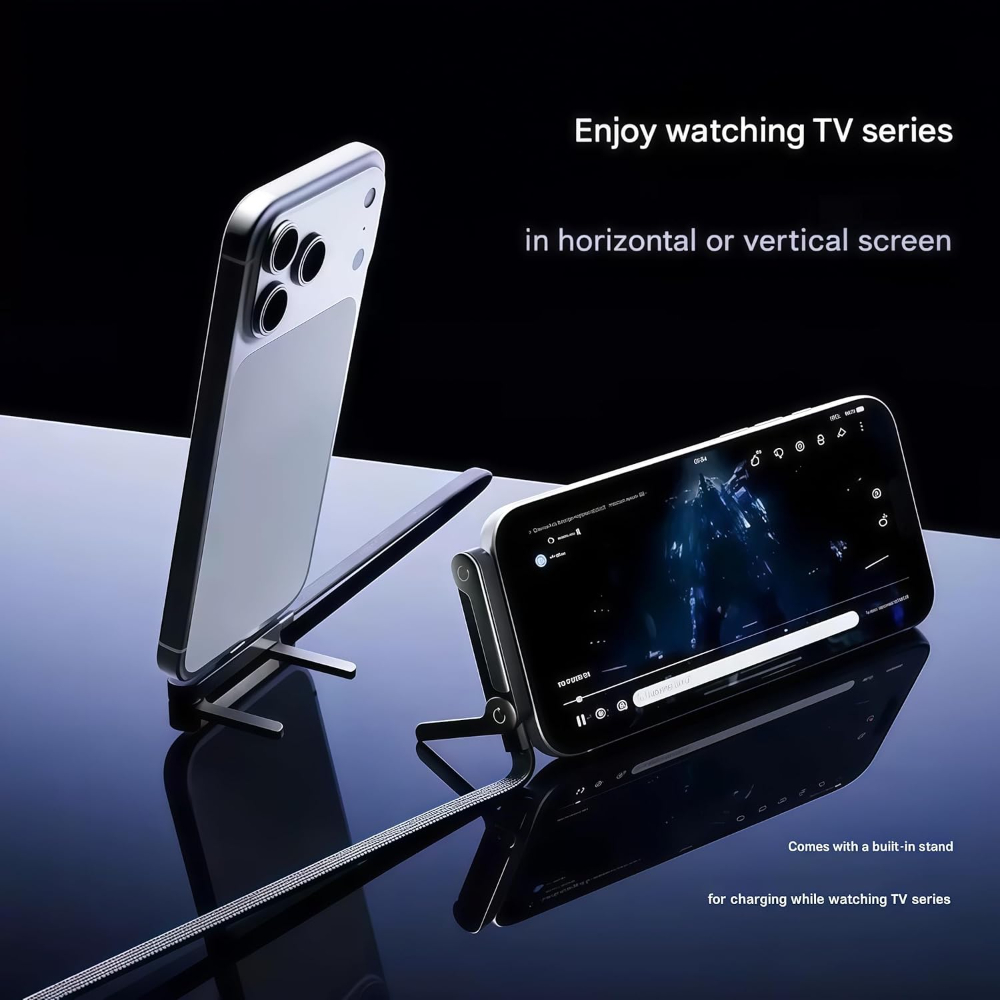 2-in-1 invisible charging cable+folding stand, 240W super fast charging Type-C cable