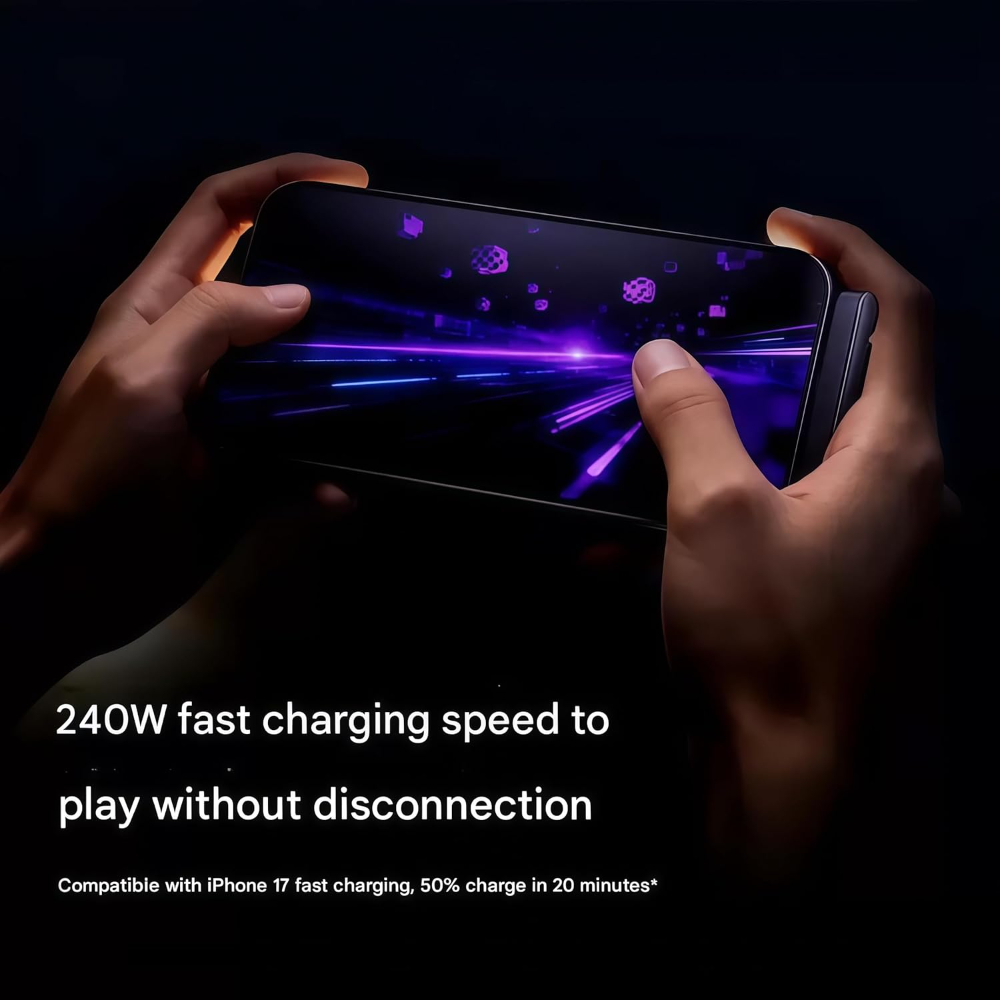 2-in-1 invisible charging cable+folding stand, 240W super fast charging Type-C cable