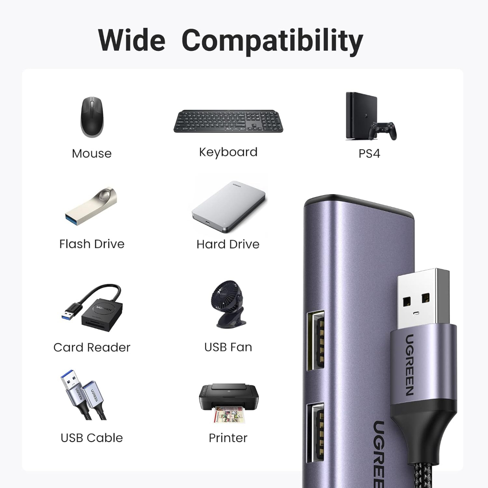 Ugreen 20805 4 in 1 USB 3.0 Hub with USB-C Power Port
