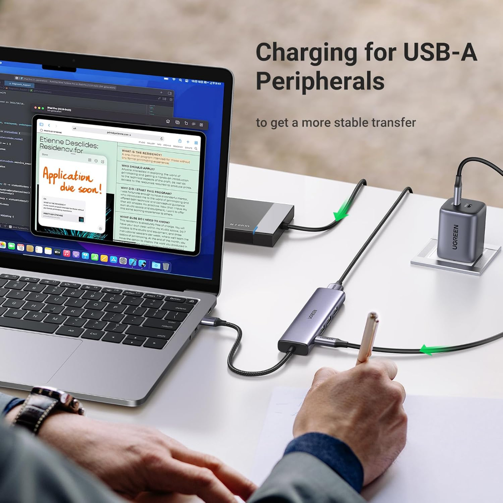 Ugreen 20805 4 in 1 USB 3.0 Hub with USB-C Power Port