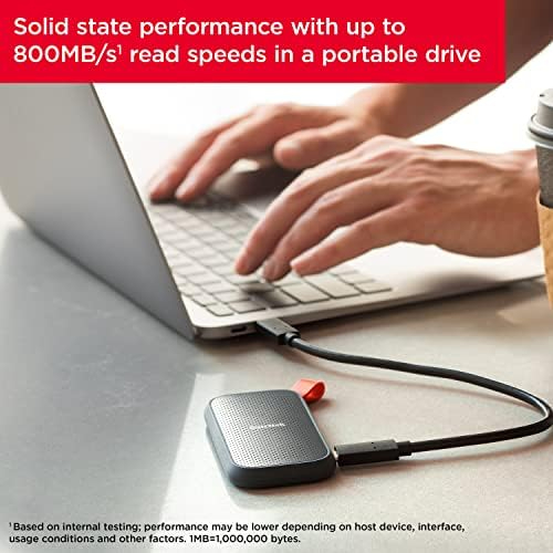 SanDisk E30 1TB Portable SSD - Up to 800MB/s, USB-C, USB 3.2 Gen 2, Updated Firmware - External Solid State Drive -