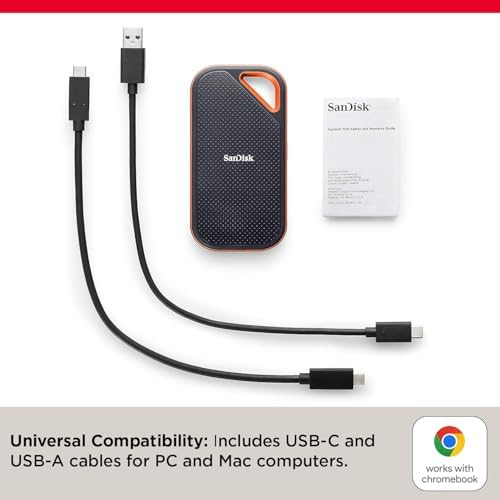 SanDisk 2TB Extreme PRO Portable SSD E81 – Up to 2000MB/s Read & Write, USB 3.2 Gen 2, IP65 Water & Dust Resistant, 3-Meter Drop Protection, Rugged External Solid State Drive
