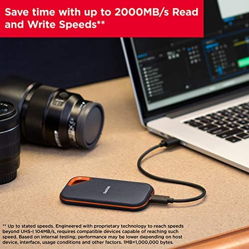 SanDisk 2TB Extreme PRO Portable SSD E81 – Up to 2000MB/s Read & Write, USB 3.2 Gen 2, IP65 Water & Dust Resistant, 3-Meter Drop Protection, Rugged External Solid State Drive