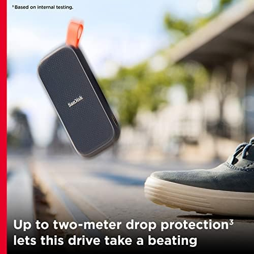 SanDisk E30 Portable External SSD 1TB – Up to 800MB/s, USB-C USB 3.2 Gen 2, Shock-Resistant (Black) (SDSSDE30-1T00-G26)