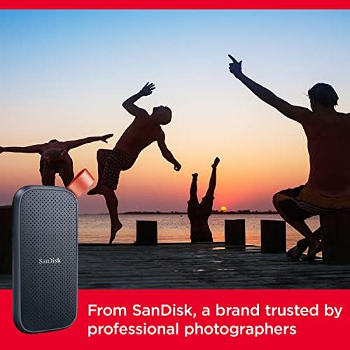 SanDisk E30 Portable External SSD 1TB – Up to 800MB/s, USB-C USB 3.2 Gen 2, Shock-Resistant (Black) (SDSSDE30-1T00-G26)