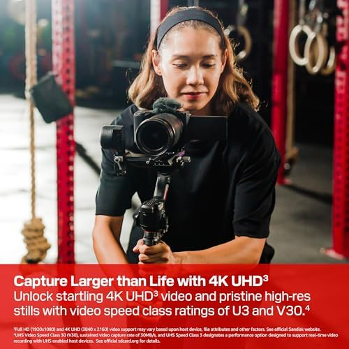 SanDisk Extreme 256GB SDXC UHS-I U3 V30 Memory Card – Up to 180MB/s, 4K UHD, SD Card for DSLR & Action Cameras (SDSDXVV-256G-GNCIN)