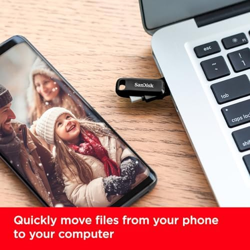 SanDisk Ultra Dual Drive Go 64GB USB Type-C & USB-A Flash Drive – 2-in-1 OTG Pen Drive for Phones, Tablets & Laptops (SDDDC3-064G-G46)