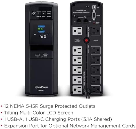 Lightwave LW 1500VA 3-Pin UPS Backup Power Supply
