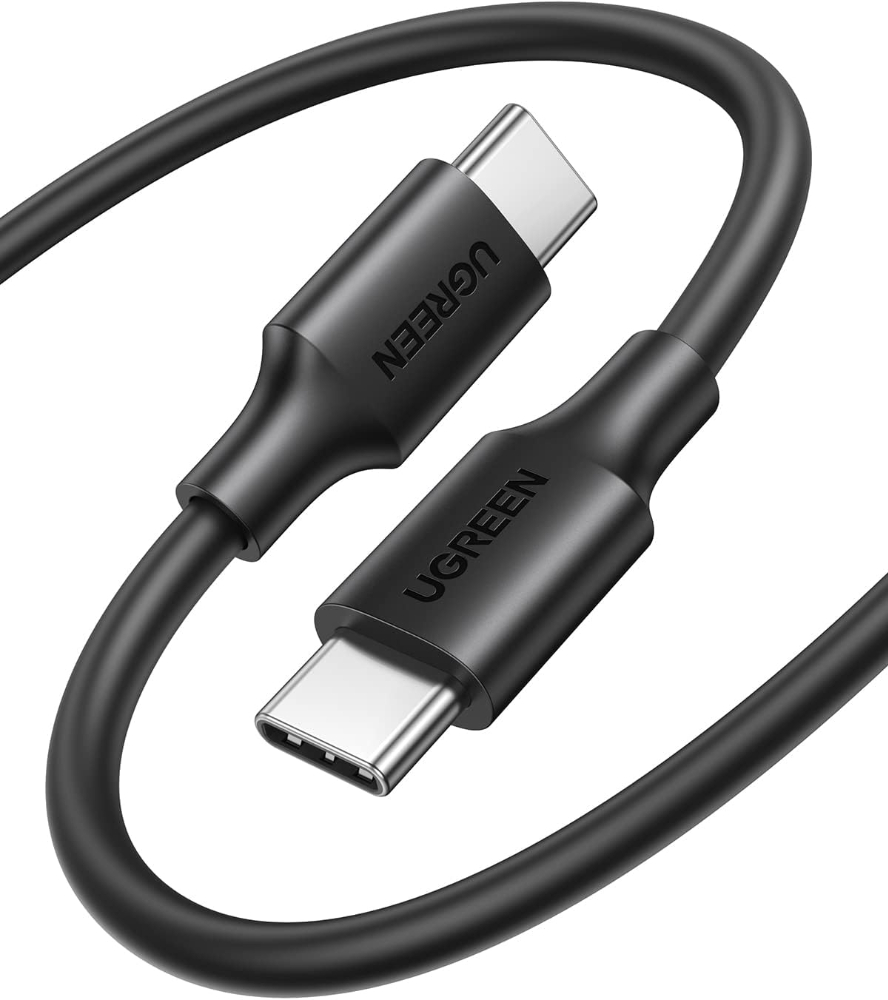 UGREEN Type C Cable 2M, 60W USB C to USB C Fast Charging Cable PVC Black