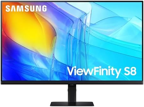 Samsung ViewFinity S8 32" UHD HDR USB-C Monitor, Height, Pivot, Swivel & Tilt Adjustable, Black Color,