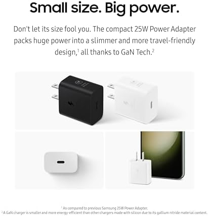 Samsung USB-C Super Fast Charging Wall Charger - 25W PD Adapter with Type-C Cable