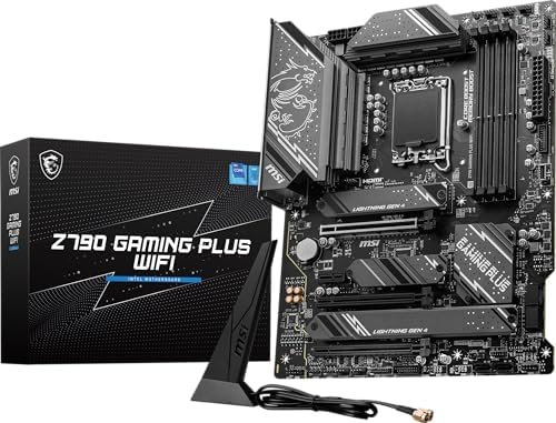 MSI Z790 GAMING PLUS WIFI ATX Motherboard – Intel Z790 LGA 1700, DDR5 up to 7200MHz, Quad M.2 Gen4, WiFi 7, 2.5G LAN, for 12th 13th 14th Gen Intel
